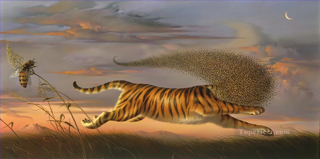 being a tiger surrealism Oil Paintings